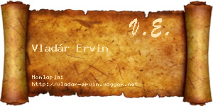 Vladár Ervin névjegykártya