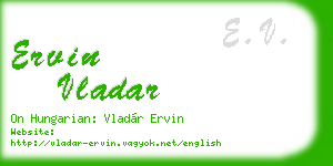 ervin vladar business card